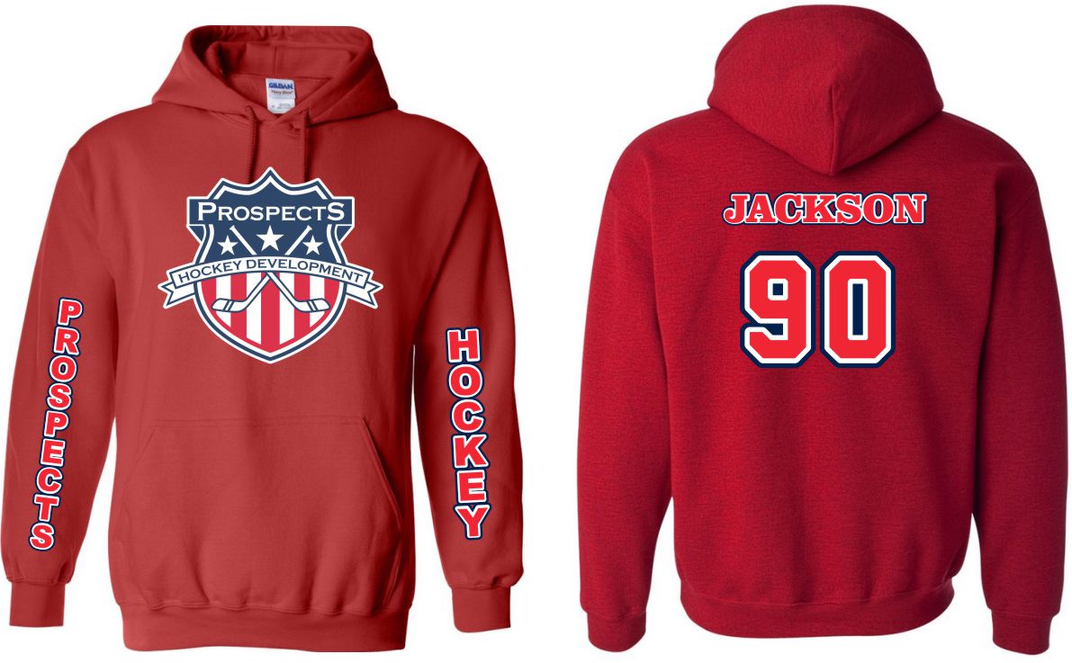 The Prospects Hockey Pull Over Hoodie in Red